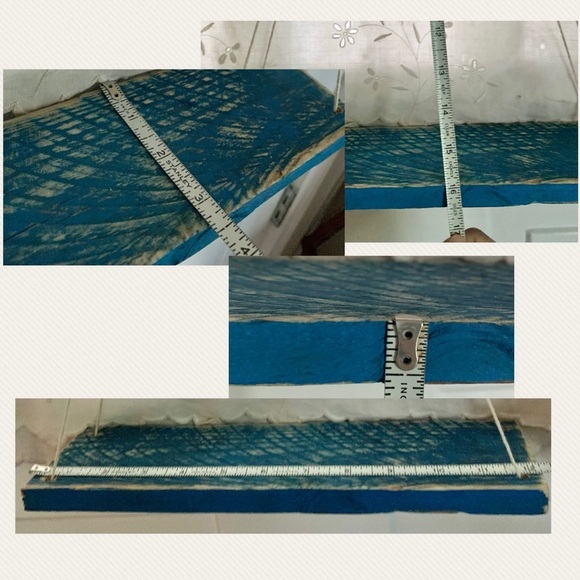 Rustic Distressed Nautical Blue Reclaimed Wood Hanging Wall Shelf - Picture 7 of 7